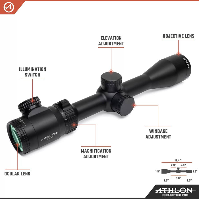 Athlon Optics Neos 3-9x40mm BDC 500 IR Riflescope Body Parts