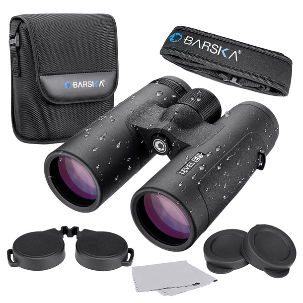 Barska 10x42mm WP Level ED Binoculars Package Inclusion