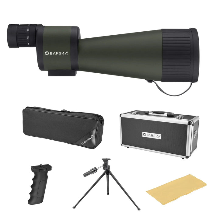 Barska 25-125x88mm WP Benchmark Spotting Scope Body and Included Accessories