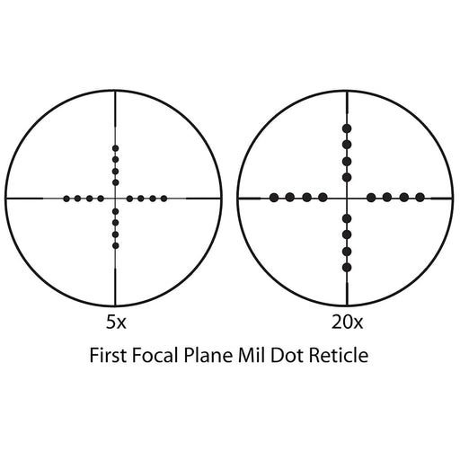 Barska 5-20x50mm Benchmark Long Range First Focal Plane Mil-Dot Rifle Scope 5x and 20x Reticle
