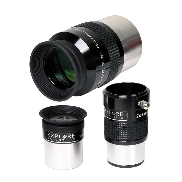Explore Scientific 8-Inch Dobsonian Reflector Telescope Eyepieces and Barlow Lens