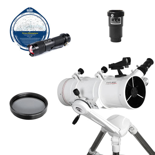 Explore Scientific FirstLight 114mm Newtonian Telescope - Ultimate Bundle Package - with Twilight Nano Mount and Bonus Accessories