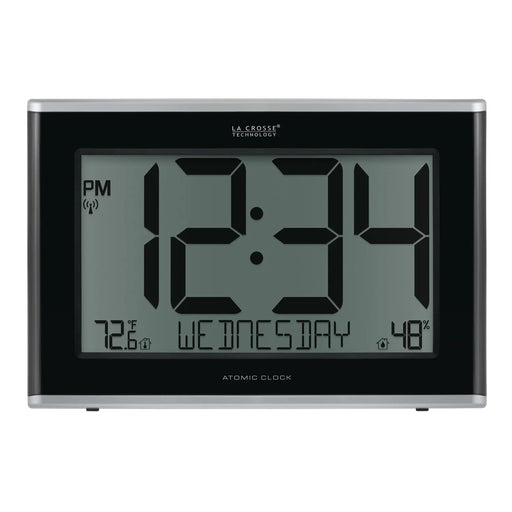 La Crosse Technology 513-05867- INT Jumbo Atomic Wall Clock with Indoor Temp and Humidity