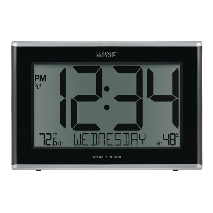 La Crosse Technology 513-05867- INT Jumbo Atomic Wall Clock with Indoor Temp and Humidity