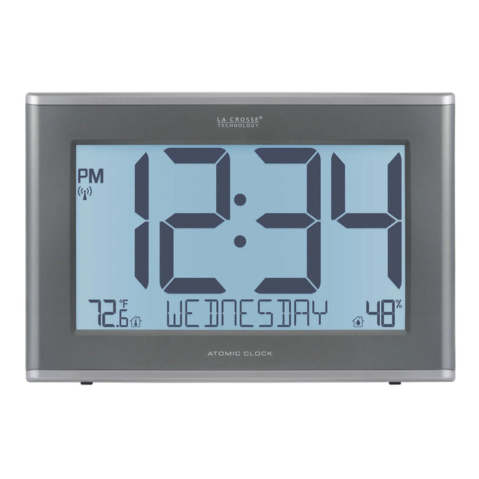 La Crosse Technology 513-21867 -INT Jumbo Atomic Wall Clock with Indoor Temp, Humidity and Backlight