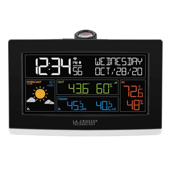 La Crosse Technology VA1-TH Wi-Fi Projection Alarm Clock with Outdoor Temp and Humidity