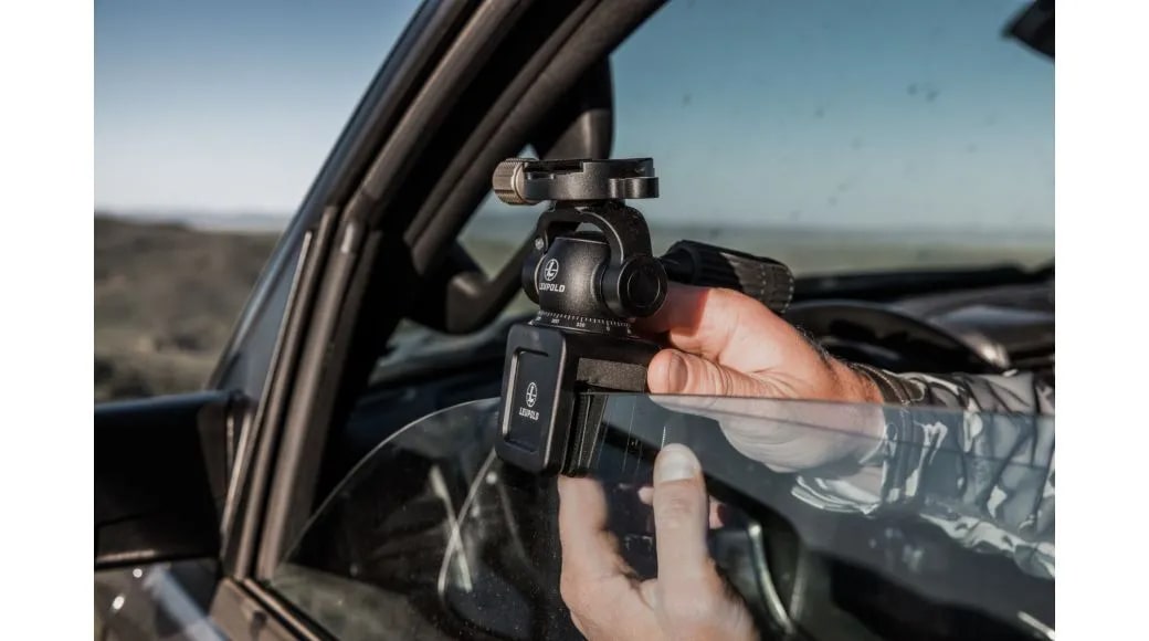 Leupold Optics Window Mount Clamped to Car Glass Window