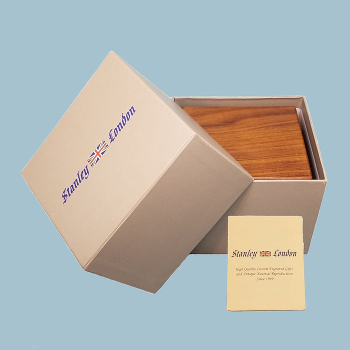 Stanley London Engravable Executive Nautical Brass Desk Compass In Wooden Box and Gift Box