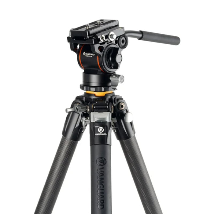 Vanguard VEO 5 264CV14 Carbon Fiber Tripod with Video Head Close Up