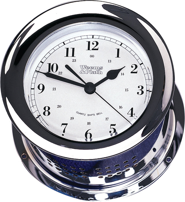 Weems & Plath Chrome Plated Atlantis Quartz Ship's Bell Clock