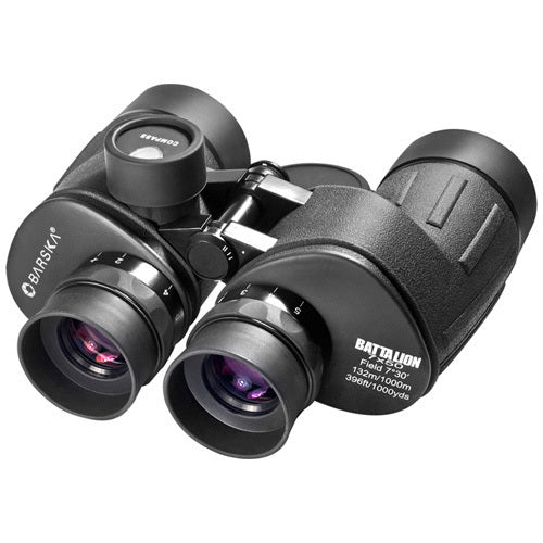 Barska 7x50mm WP Battalion Range Finding Reticle Compass Binoculars Eyepieces and Compass