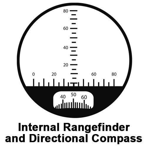 Barska 7x50mm WP Battalion Range Finding Reticle with Compass Binoculars Internal Rangefinder and Directional Compass