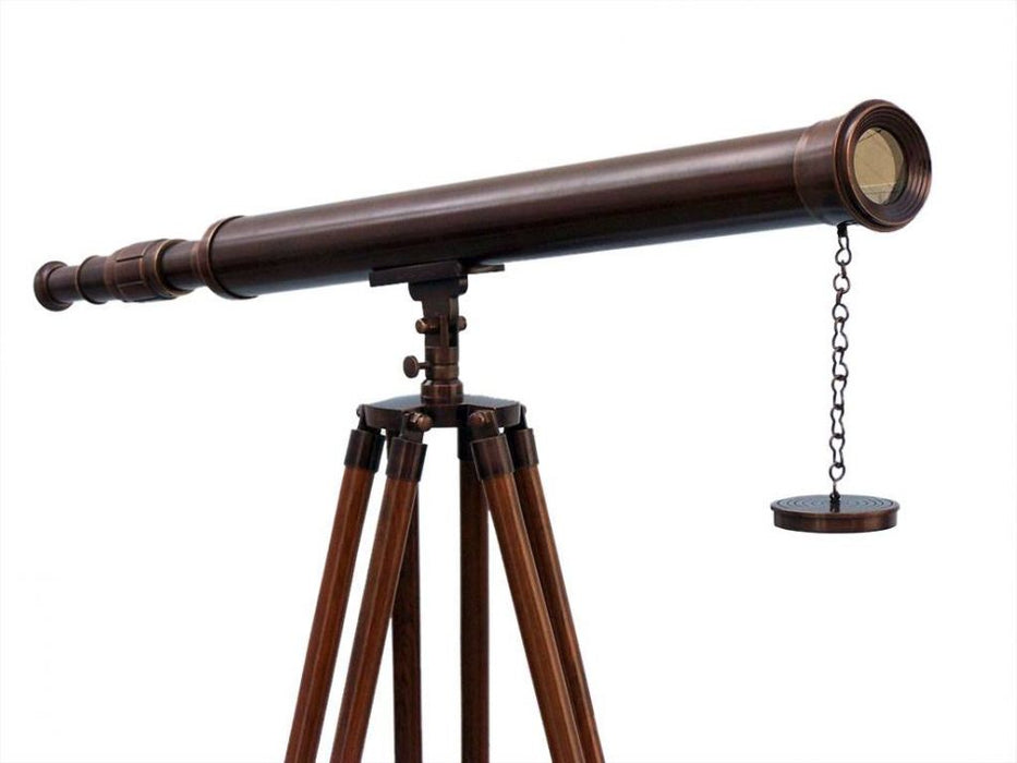 Hampton Nautical 60-Inch Floor Standing Antique Copper Harbor Master Telescope