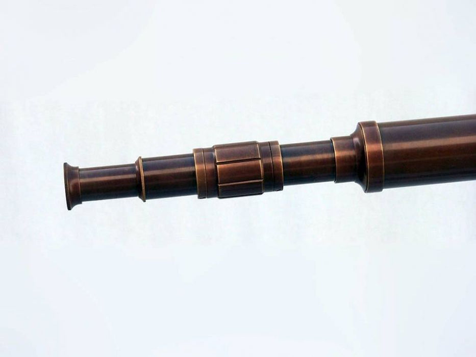 Hampton Nautical 60-Inch Floor Standing Antique Copper Harbor Master Telescope Extended Eyepiece