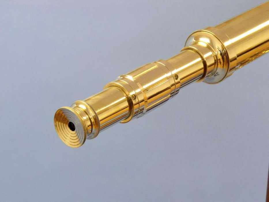 Hampton Nautical 60-Inch Floor Standing Brass Harbor Master Telescope Eyepiece