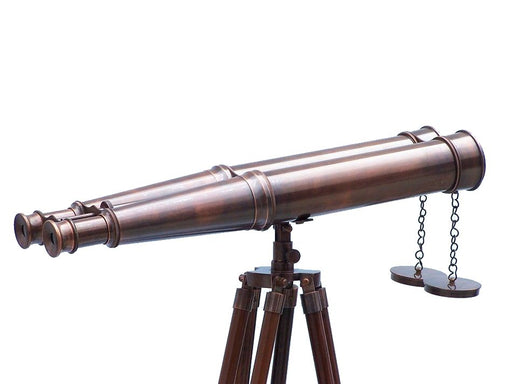 Hampton Nautical 62-Inch Floor Standing Admiral's Antique Copper Binoculars