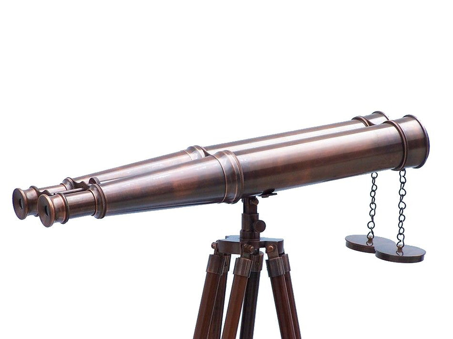 Hampton Nautical 62-Inch Floor Standing Admiral's Antique Copper Binoculars