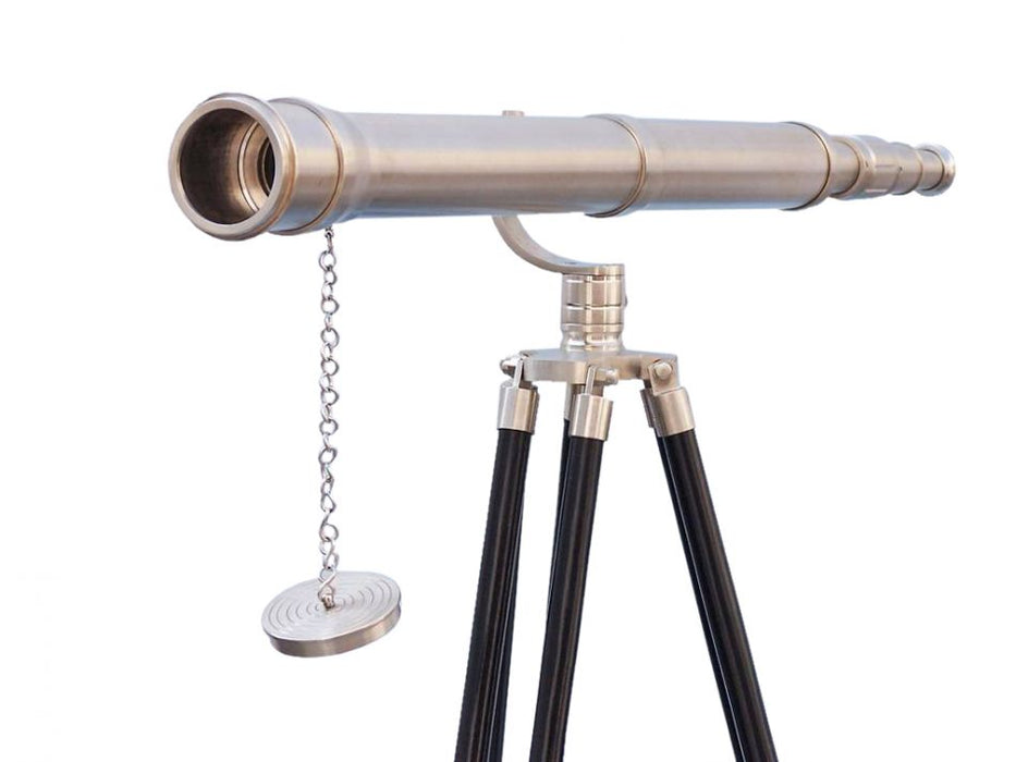 Hampton Nautical 62-Inch Floor Standing Brushed Nickel Galileo Telescope