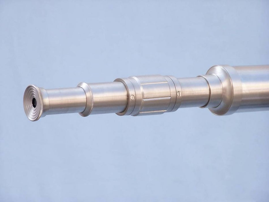 Hampton Nautical 62-Inch Floor Standing Brushed Nickel Galileo Telescope Rear Body Eyepiece