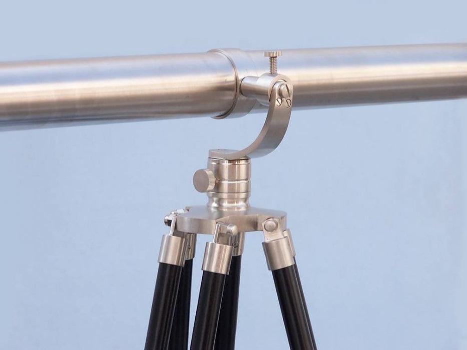 Hampton Nautical 62-Inch Floor Standing Brushed Nickel Galileo Telescope Tripod Body with Knob