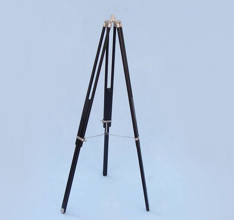 Hampton Nautical 62-Inch Floor Standing Brushed Nickel Galileo Telescope Tripod Legs Full Length