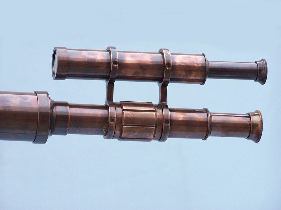 Hampton Nautical 64-Inch Floor Standing Antique Copper Griffith Astro Telescope Extended Eyepiece and Viewfinder