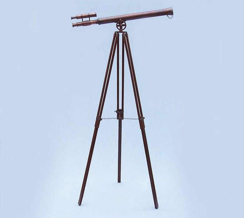 Hampton Nautical 64-Inch Floor Standing Antique Copper Griffith Astro Telescope Mounted on Tripod