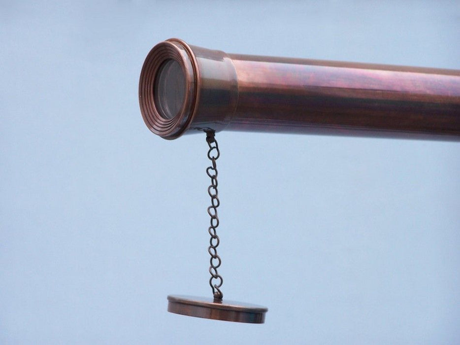 Hampton Nautical 64-Inch Floor Standing Antique Copper Griffith Astro Telescope Objective Lens and Cap