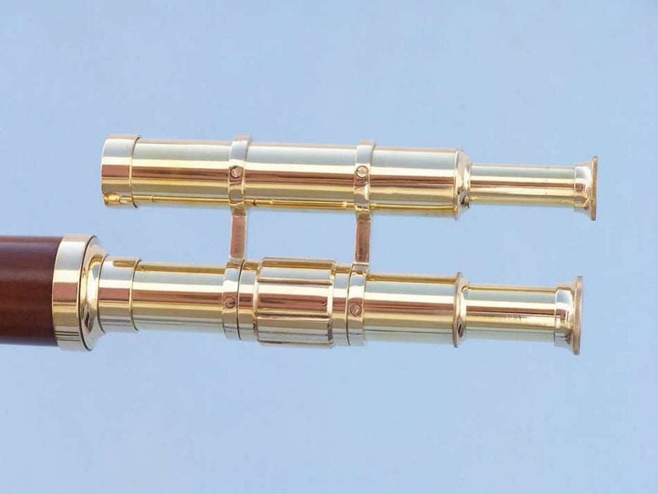 Hampton Nautical 64-Inch Floor Standing Solid Brass - Wood Griffith Astro Telescope Body Eyepiece and Viewfinder