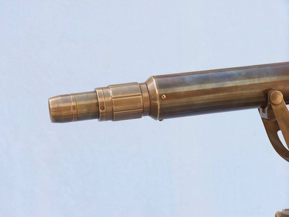 Hampton Nautical 65-Inch Floor Standing Antique Brass Anchormaster Telescope Body Eyepiece