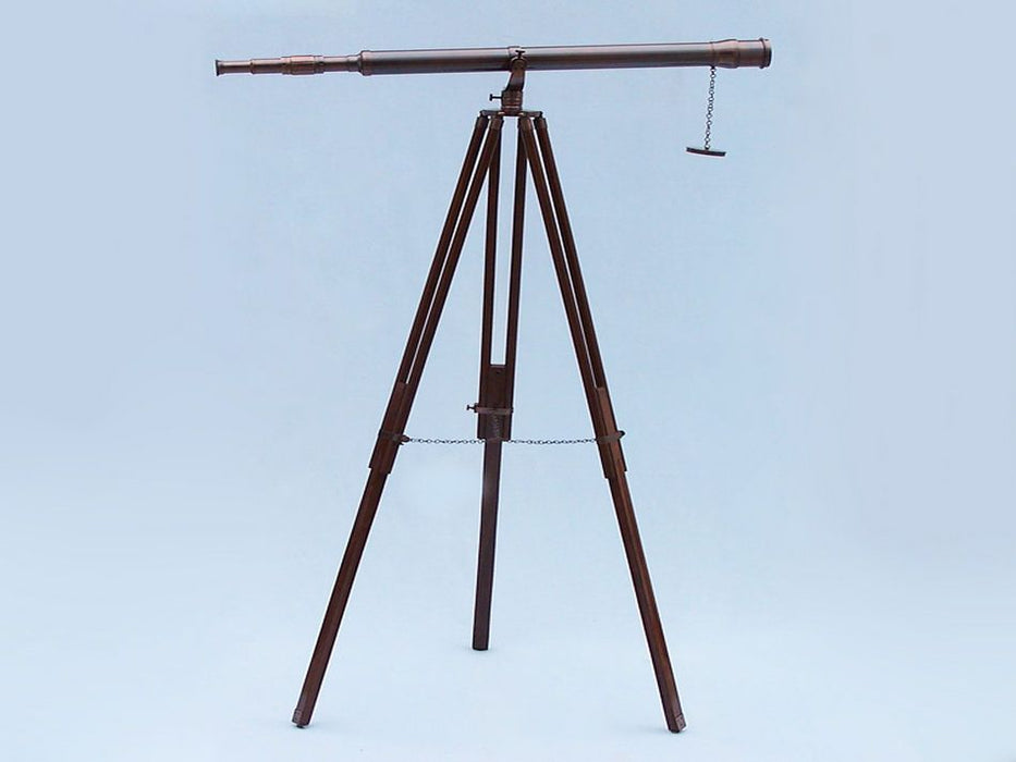 Hampton Nautical 65-Inch Floor Standing Antique Copper Galileo Telescope on Tripod