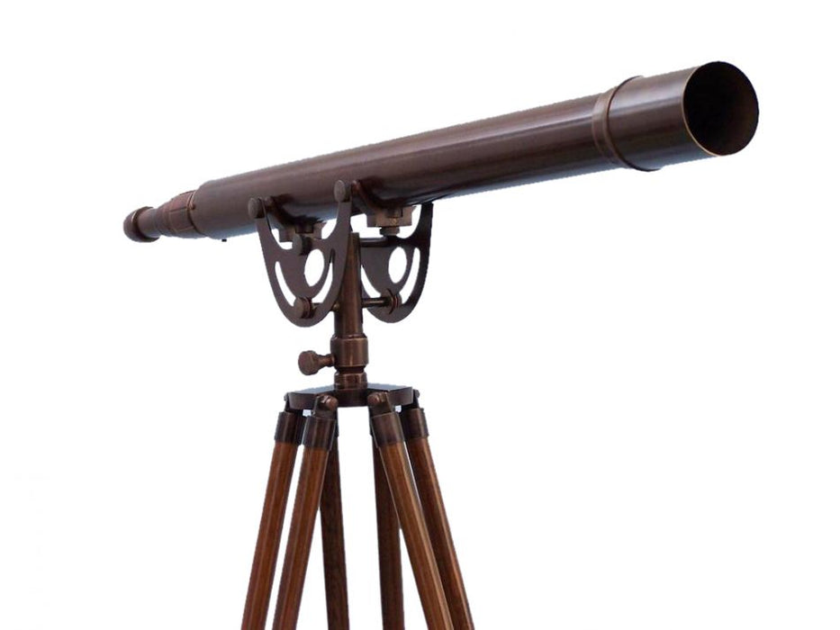 Hampton Nautical 65-Inch Floor Standing Bronzed Anchormaster Telescope