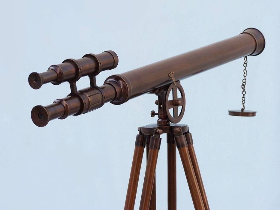 Hampton Nautical 65-Inch Floor Standing Bronzed Griffith Astro Telescope Body Rear Profile