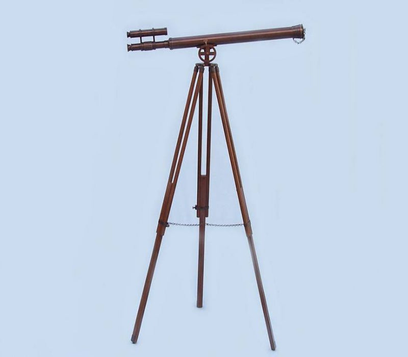 Hampton Nautical 65-Inch Floor Standing Bronzed Griffith Astro Telescope Mounted on Tripod
