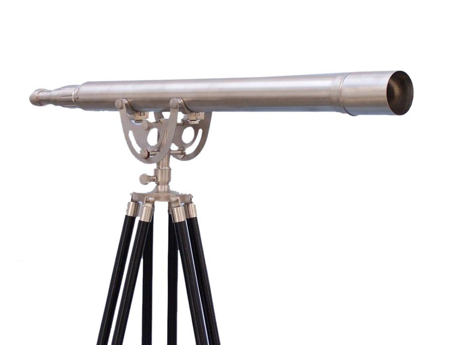 Hampton Nautical 65-Inch Floor Standing Brushed Nickel Anchormaster Telescope