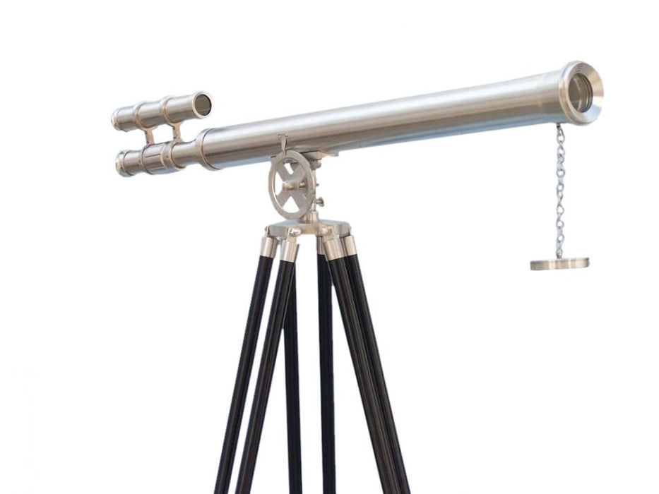 Hampton Nautical 65-Inch Floor Standing Brushed Nickel Griffith Astro Telescope