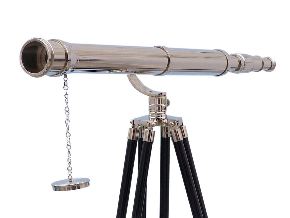 Hampton Nautical 65-Inch Floor Standing Chrome Galileo Telescope