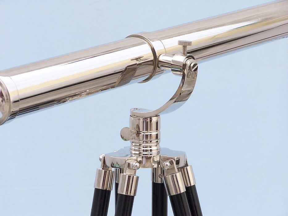 Hampton Nautical 65-Inch Floor Standing Chrome Galileo Telescope Body Tripod Right Profile