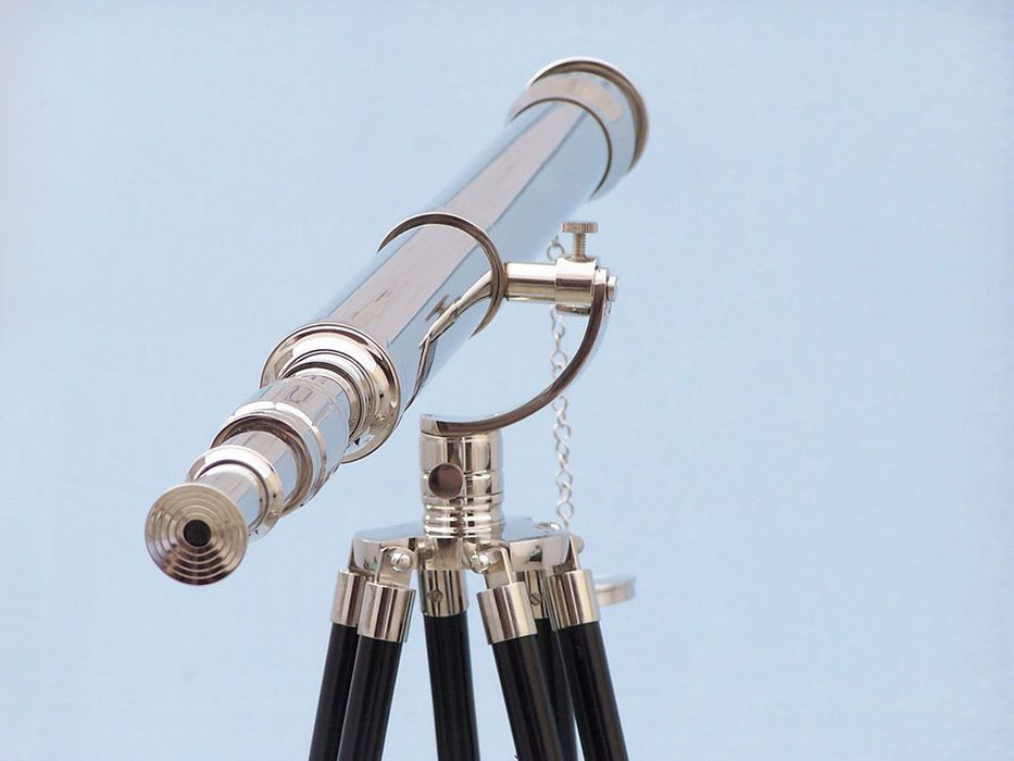 Hampton Nautical 65-Inch Floor Standing Chrome Galileo Telescope Eyepiece and Tripod