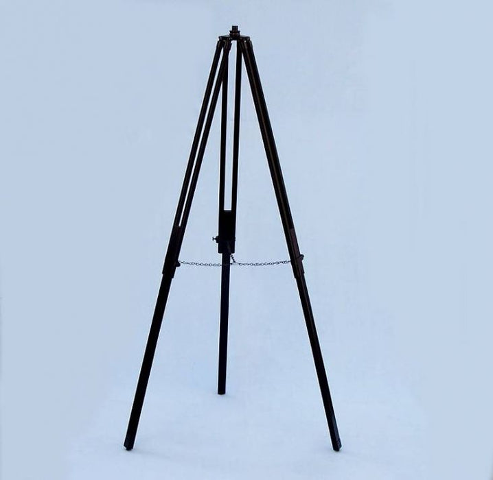 Hampton Nautical 65-Inch Floor Standing Oil-Rubbed Bronze-White Leather With Black Stand Galileo Telescope Tripod