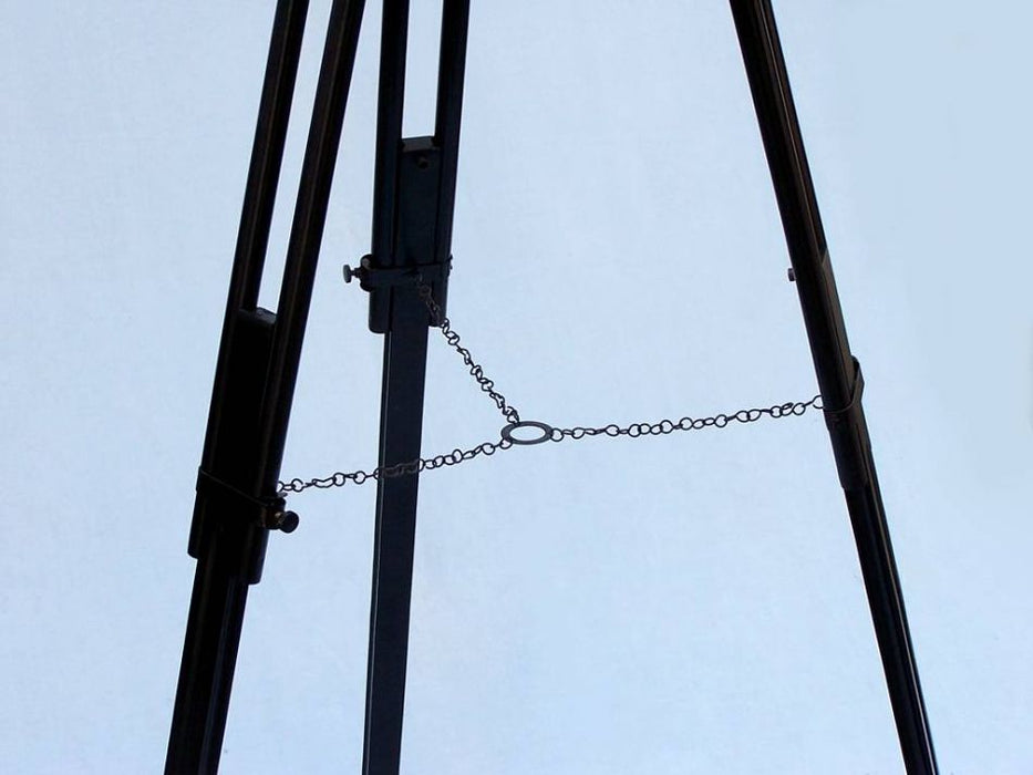 Hampton Nautical 65-Inch Floor Standing Oil-Rubbed Bronze-White Leather With Black Stand Galileo Telescope Tripod Oil-Rubbed Bronze Chain