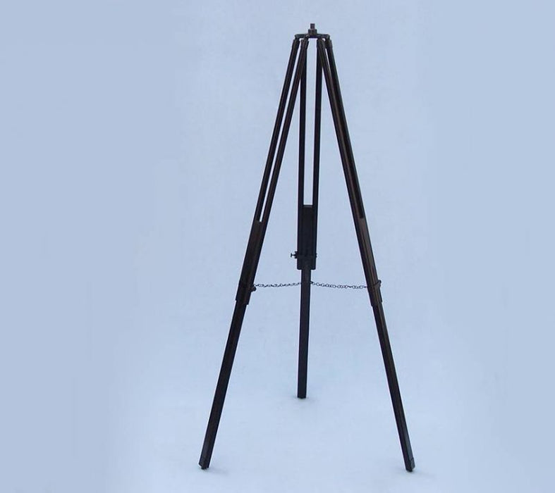 Hampton Nautical 65-Inch Floor Standing Oil-Rubbed Bronze White Leather With Black Stand Griffith Astro Telescope Extended Tripod Legs
