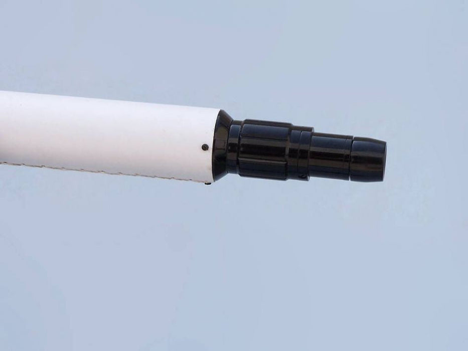 Hampton Nautical 65-Inch Floor Standing Oil-Rubbed Bronzed-White Leather with Black Stand Anchormaster Telescope Eyepiece