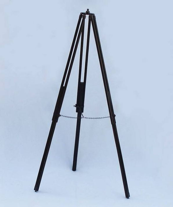 Hampton Nautical 65-Inch Floor Standing Oil-Rubbed Bronzed-White Leather with Black Stand Anchormaster Telescope Tripod Legs