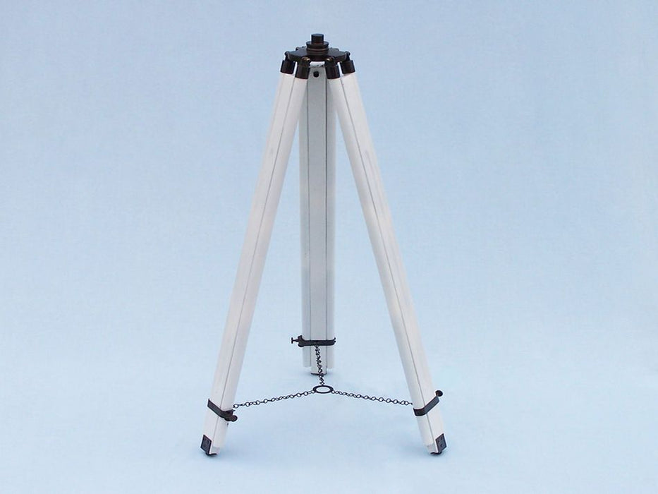 Hampton Nautical 65-Inch Floor Standing Oil Rubbed Bronze and White Leather Galileo Telescope Tripod Legs