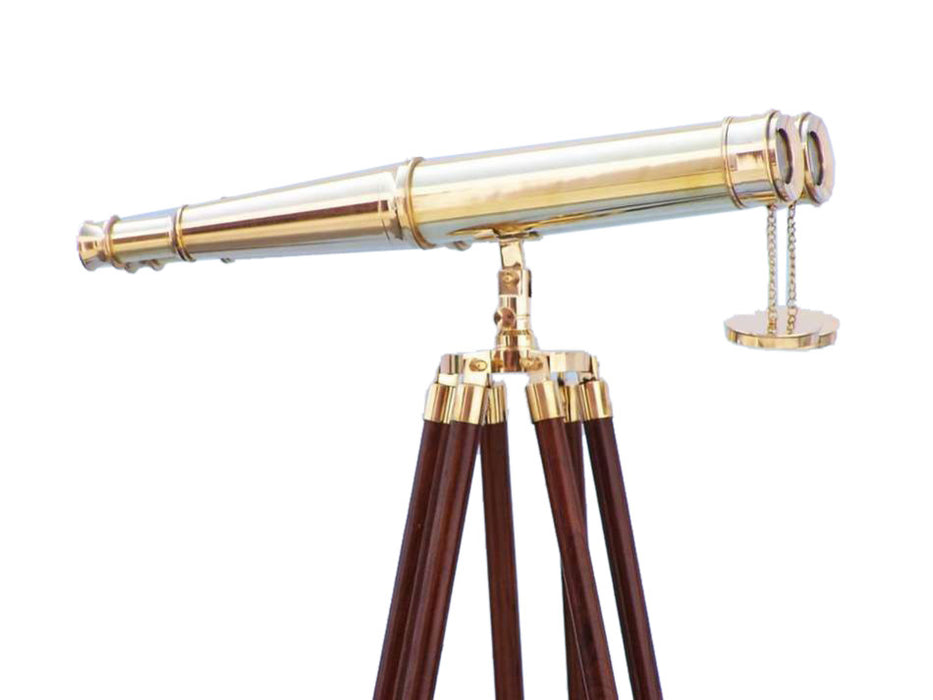 Hampton Nautical 62-inch Floor Standing Admiral's Solid Brass Binoculars