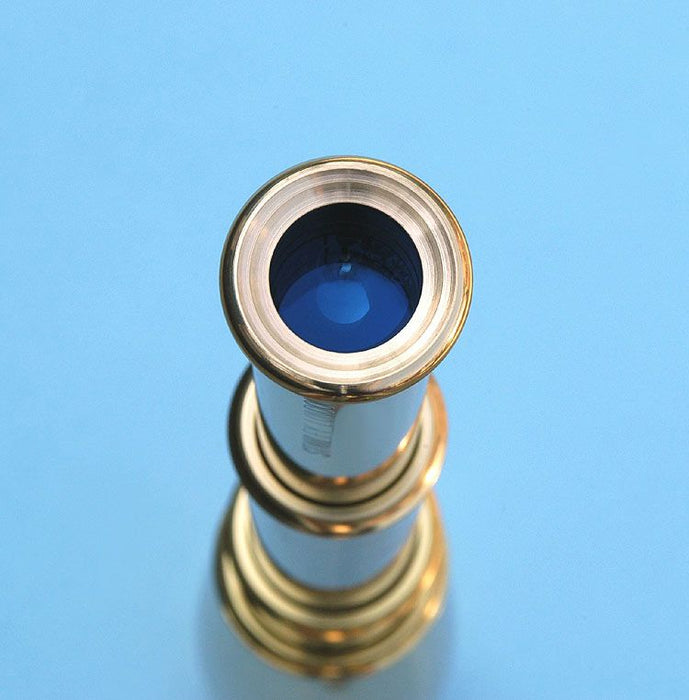 Stanley London 54mm Engravable Premium Brass Spyglass Telescope w/ Mahogany Case