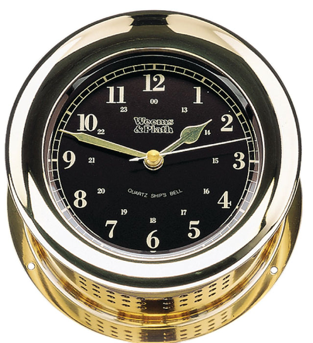Weems & Plath Atlantis Premiere Quartz Ship's Bell Clock, Black Dial
