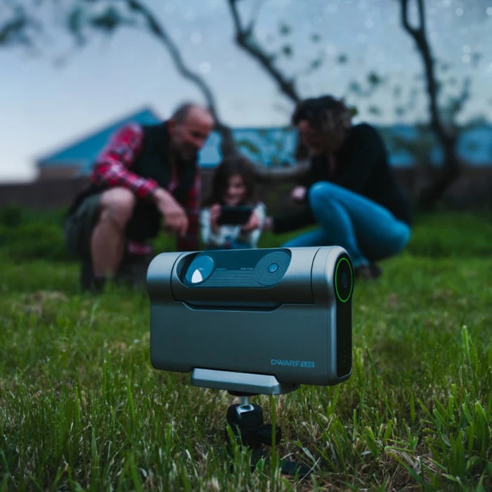 A Family Using the DWARF 3 Smart Telescope Outdoors