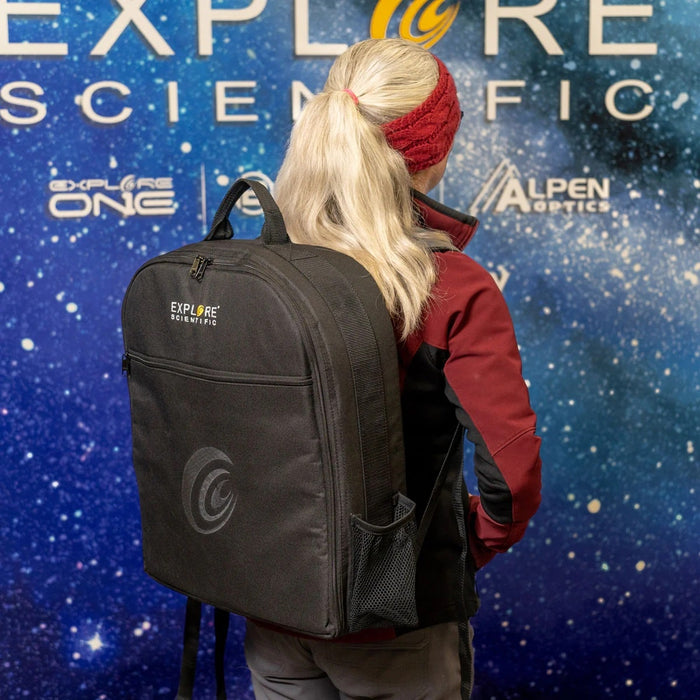 A Girl Wearing the Explore Scientific Backpack Carrying Case